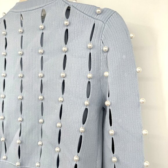 Jonathan Simkhai Blue  Samia Compac Rib Cardigan and matching tank woman’s small - Picture 10 of 15